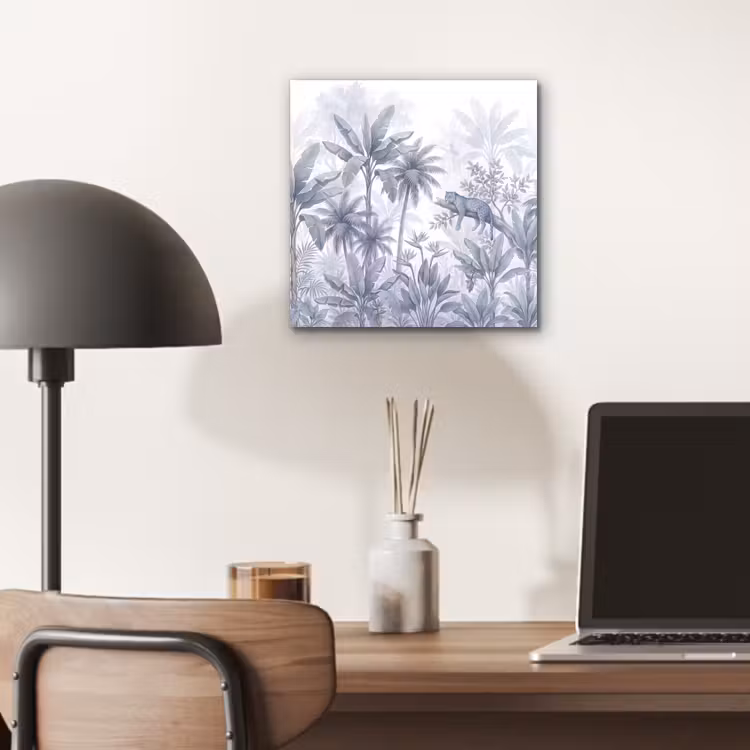 Aluminium schilderij - Kat - Tropisch bos - Modern - Grijs — 6