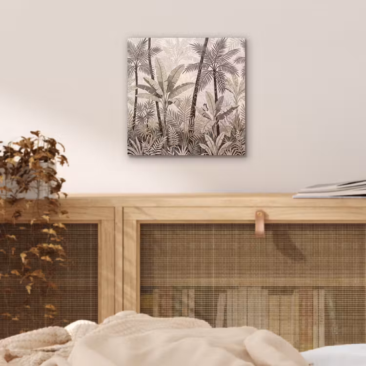 Aluminium schilderij - Natuur - Bladeren - Landschap - Mozaïek - Beige — 4