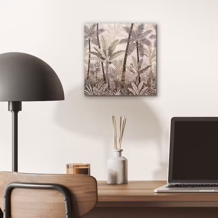 Aluminium schilderij - Natuur - Bladeren - Landschap - Mozaïek - Beige — 6