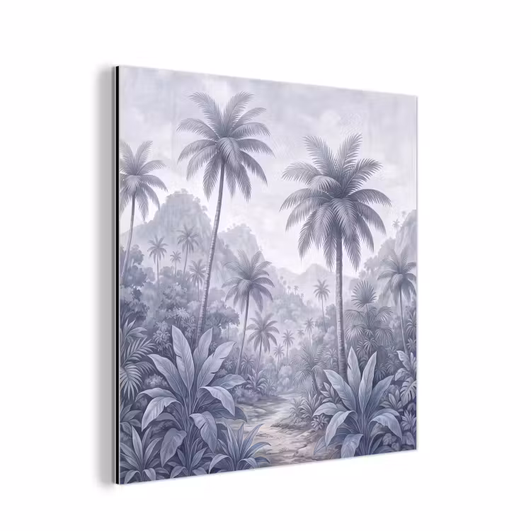 Aluminium schilderij - Natuur - Boom - Tropisch - Landschap - Blauw — 1
