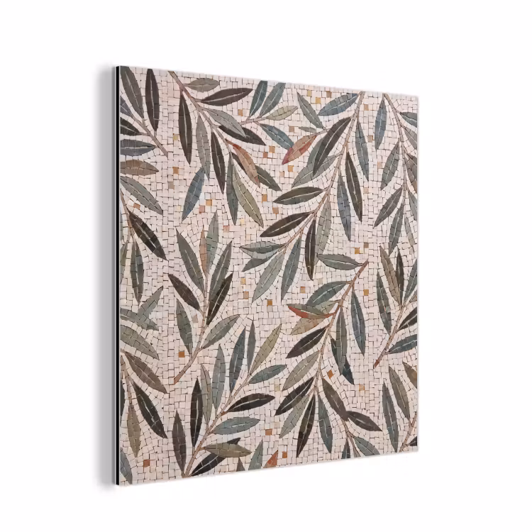 Aluminium schilderij - Plant - Blad - Mozaïek - Groen — 1