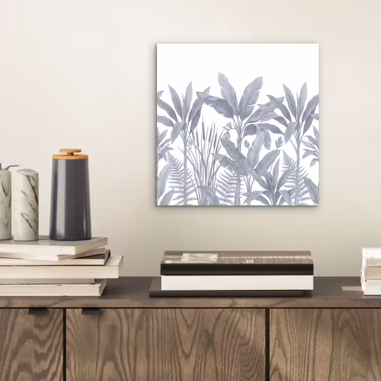Aluminium schilderij - Planten - Bladeren - Natuur - Grijs — 2