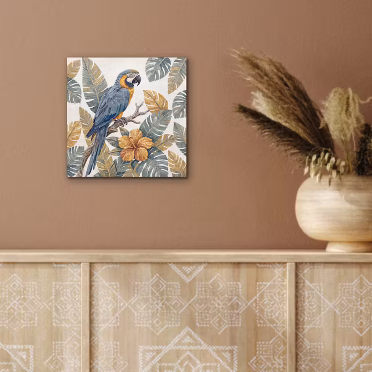 Aluminium schilderij - Vogel - Tak - Natuur - Mozaïek - Blauw — 5