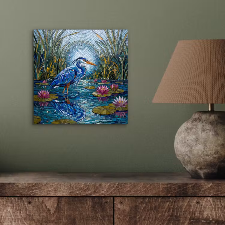 Aluminium schilderij - Vogel - Water - Natuur - Abstract - Blauw — 3