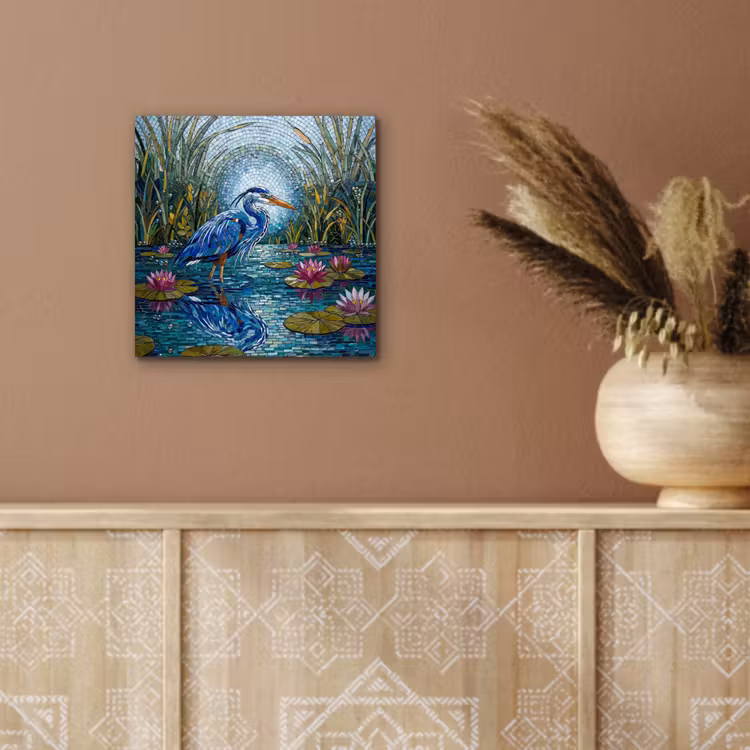Aluminium schilderij - Vogel - Water - Natuur - Abstract - Blauw — 5