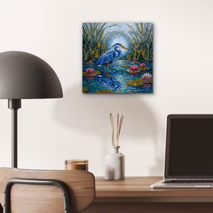 Aluminium schilderij - Vogel - Water - Natuur - Abstract - Blauw — 6