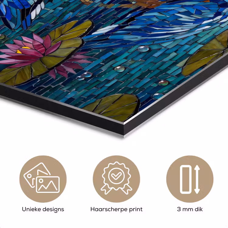 Aluminium schilderij - Vogel - Water - Natuur - Abstract - Blauw — 7