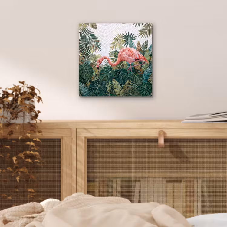 Aluminium schilderij - Natuur - Bladeren - Abstract - Groen - Vogel — 4