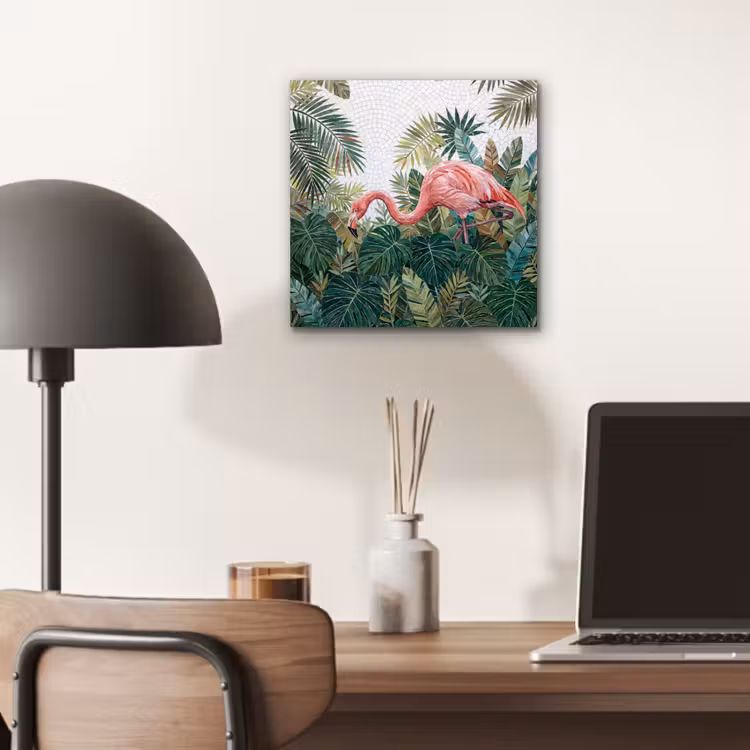 Aluminium schilderij - Natuur - Bladeren - Abstract - Groen - Vogel — 6