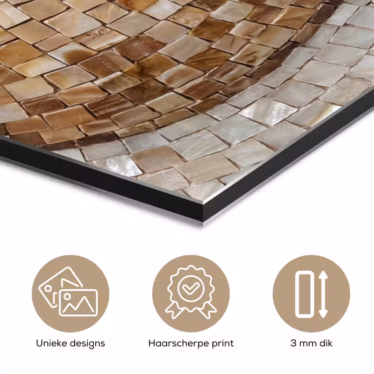 Aluminium schilderij - Schelp - Mozaïek - Zee - Beige - Modern — 7