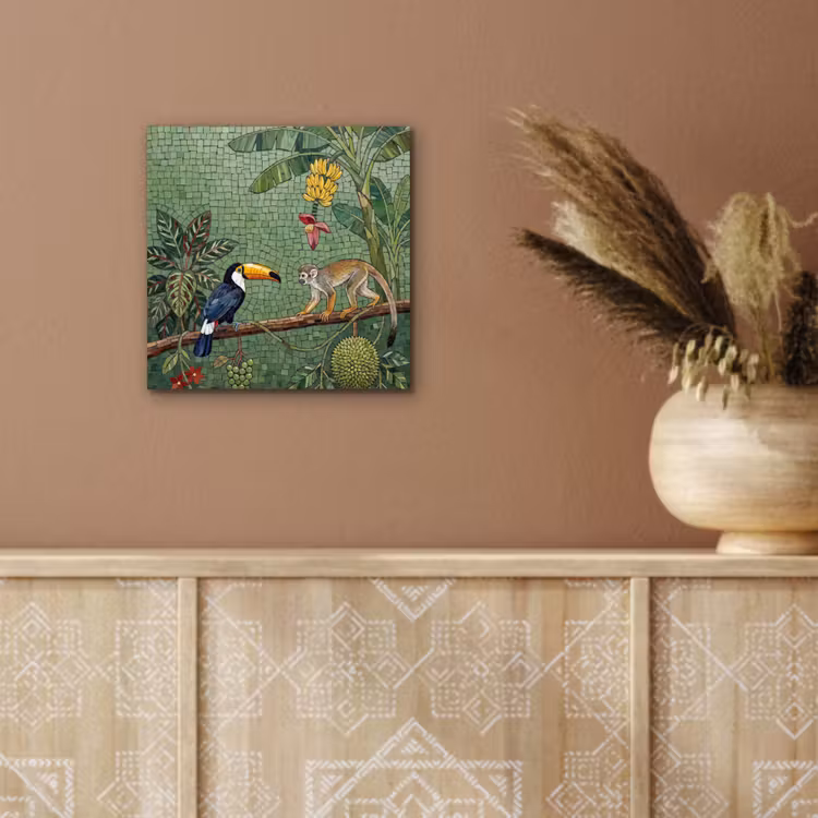 Aluminium schilderij - Vogel - Dier - Jungle - Mozaïek - Natuur — 5