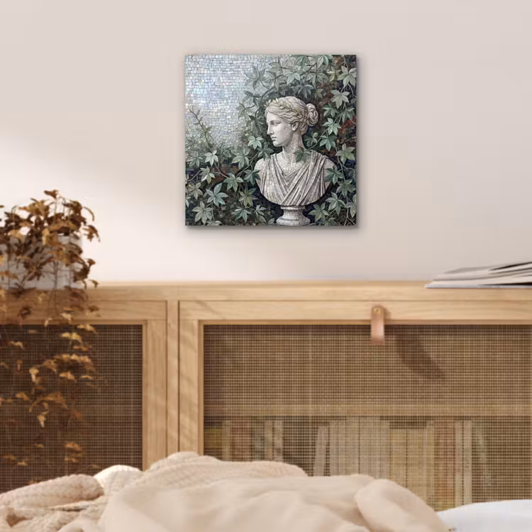 Aluminium schilderij - Vrouw - Klassiek - Mozaiëk - Natuur - Groen — 4