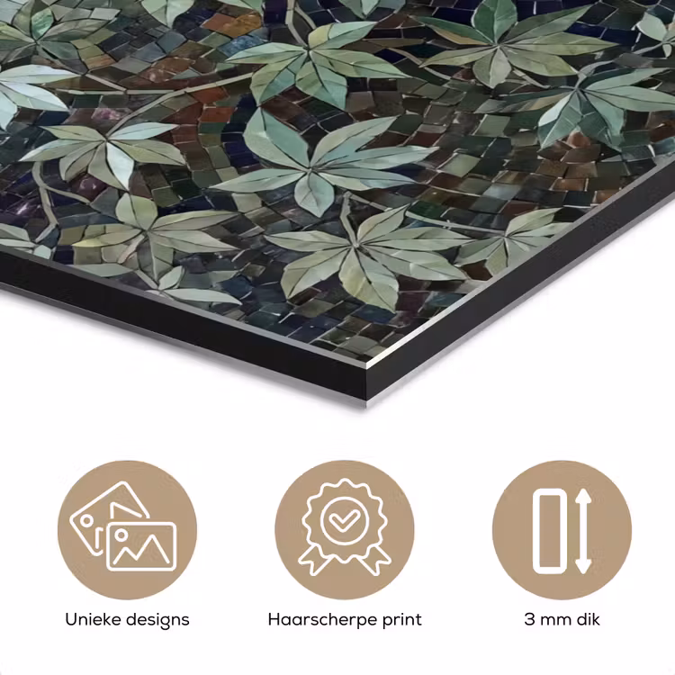 Aluminium schilderij - Vrouw - Klassiek - Mozaiëk - Natuur - Groen — 7