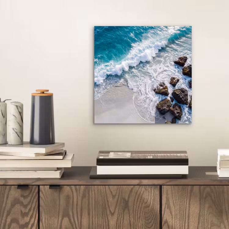 Aluminium schilderij - Zee - Golf - Strand - Natuur - Blauw — 2