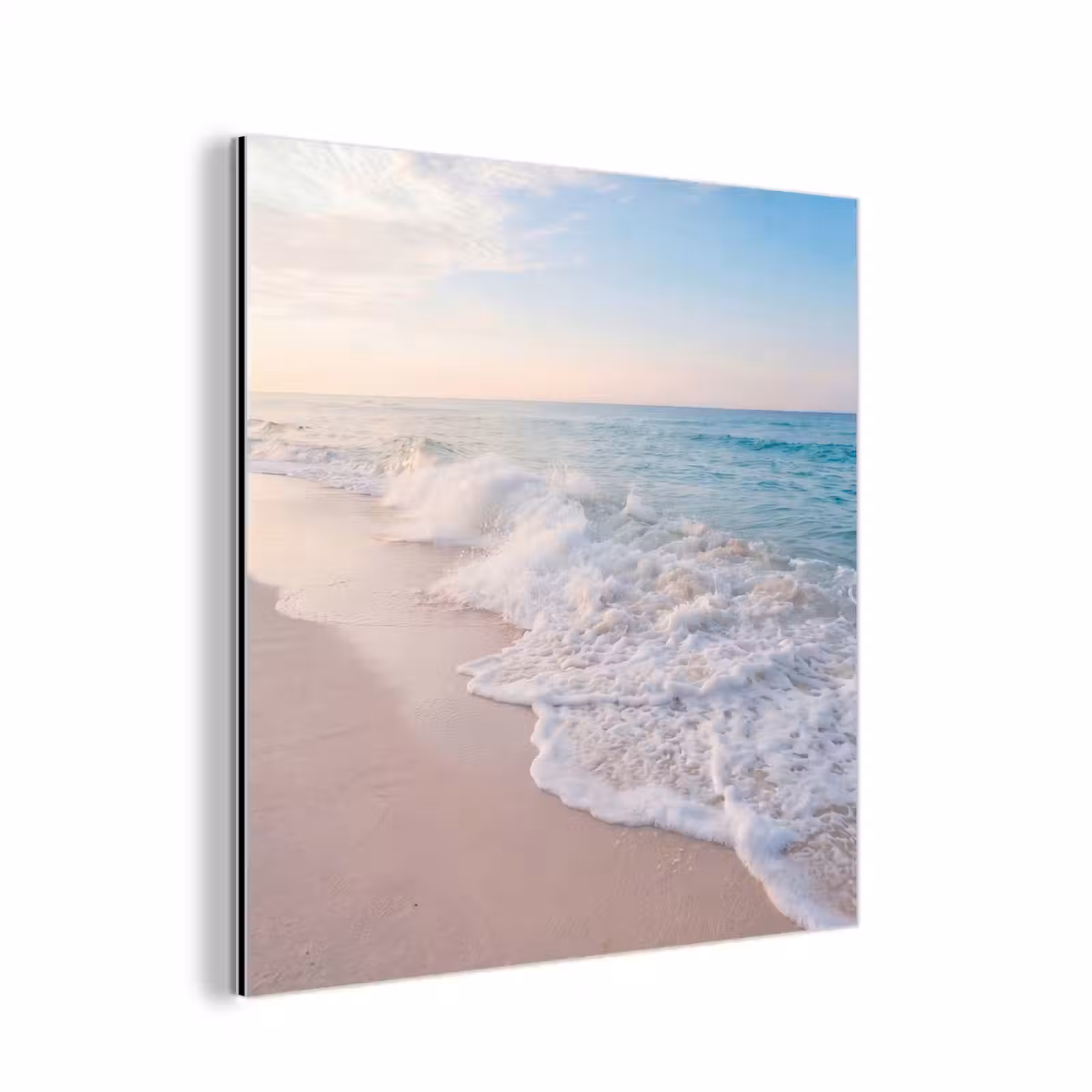 Aluminium schilderij - Zee - Golven - Strand - Natuur - Wit — 1