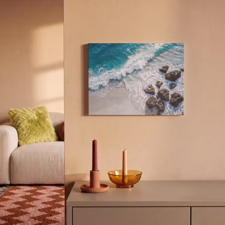 Akoestisch schilderij - Zee - Golf - Strand - Natuur - Blauw — 2