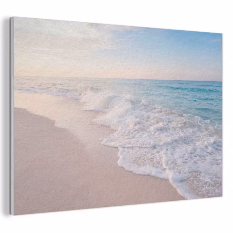 Akoestisch schilderij - Zee - Golven - Strand - Natuur - Wit — 1
