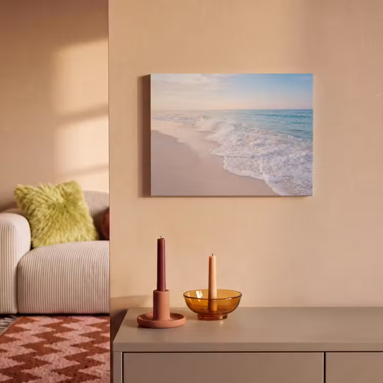 Akoestisch schilderij - Zee - Golven - Strand - Natuur - Wit — 2