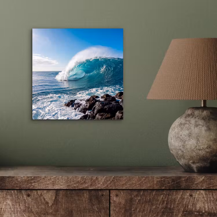 Aluminium schilderij - Golf - Oceaan - Brekend - Water - Blauw — 3