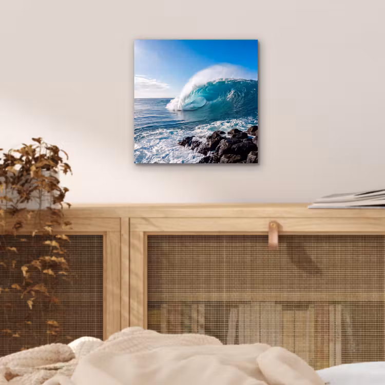 Aluminium schilderij - Golf - Oceaan - Brekend - Water - Blauw — 4