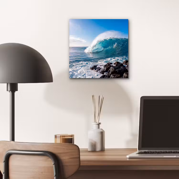 Aluminium schilderij - Golf - Oceaan - Brekend - Water - Blauw — 6