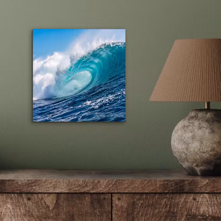Aluminium schilderij - Golf - Oceaan - Water - Dynamisch - Blauw — 3