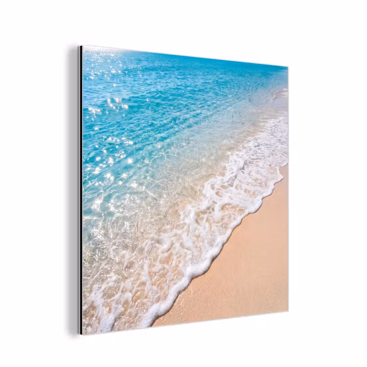 Aluminium schilderij - Strand - Water - Natuur - Blauw - Beige — 1