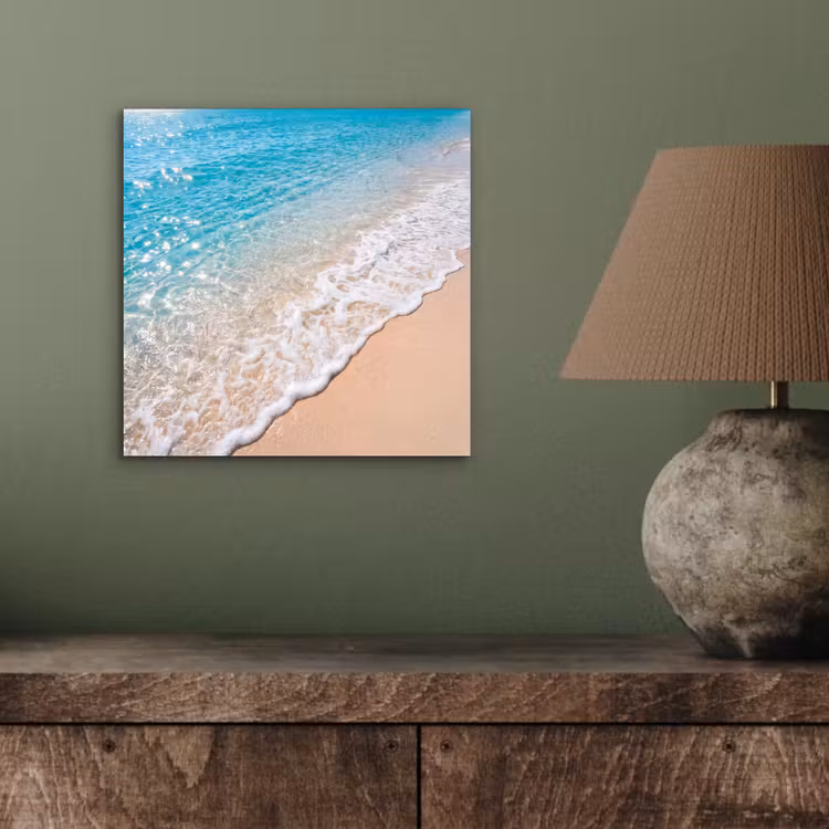 Aluminium schilderij - Strand - Water - Natuur - Blauw - Beige — 3
