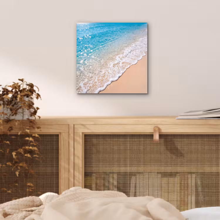 Aluminium schilderij - Strand - Water - Natuur - Blauw - Beige — 4