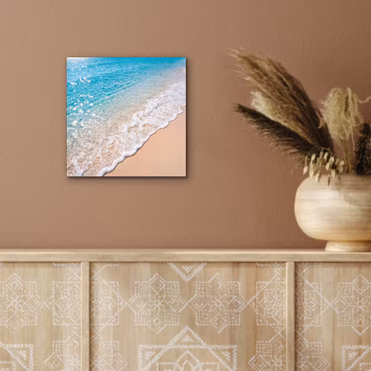 Aluminium schilderij - Strand - Water - Natuur - Blauw - Beige — 5