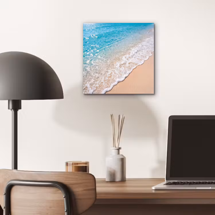 Aluminium schilderij - Strand - Water - Natuur - Blauw - Beige — 6