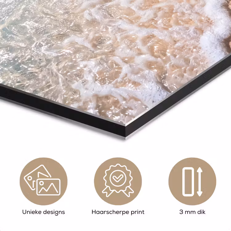Aluminium schilderij - Strand - Water - Natuur - Blauw - Beige — 7