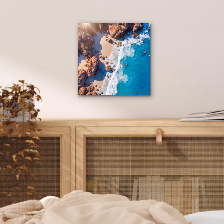 Aluminium schilderij - Strand - Zee - Rotsen - Natuur - Blauw — 4
