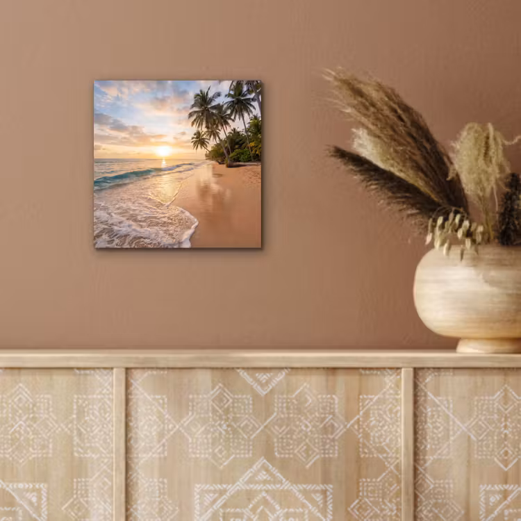 Aluminium schilderij - Strand - Zonsondergang - Tropisch - Natuur - Goud — 5