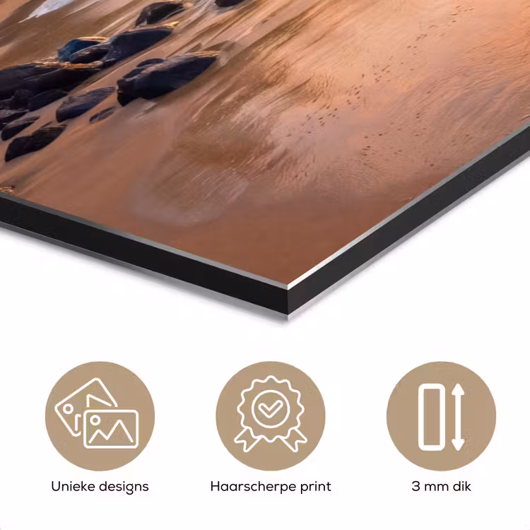Aluminium schilderij - Zee - Berg - Landschap - Tropisch - Goud — 7