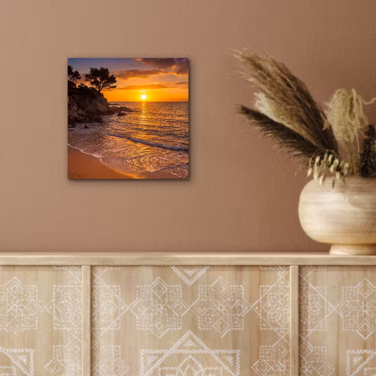 Aluminium schilderij - Zee - Kust - Zonsondergang - Natuur - Oranje — 5