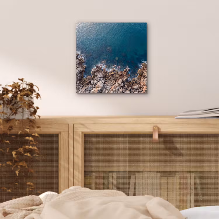 Aluminium schilderij - Zee - Kustlijn - Natuur - Abstract - Blauw — 4