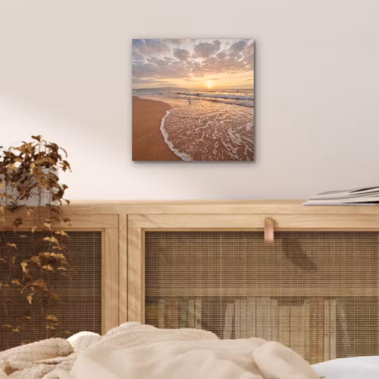Aluminium schilderij - Zee - Kustlijn - Wolken - Landschap - Oranje — 4