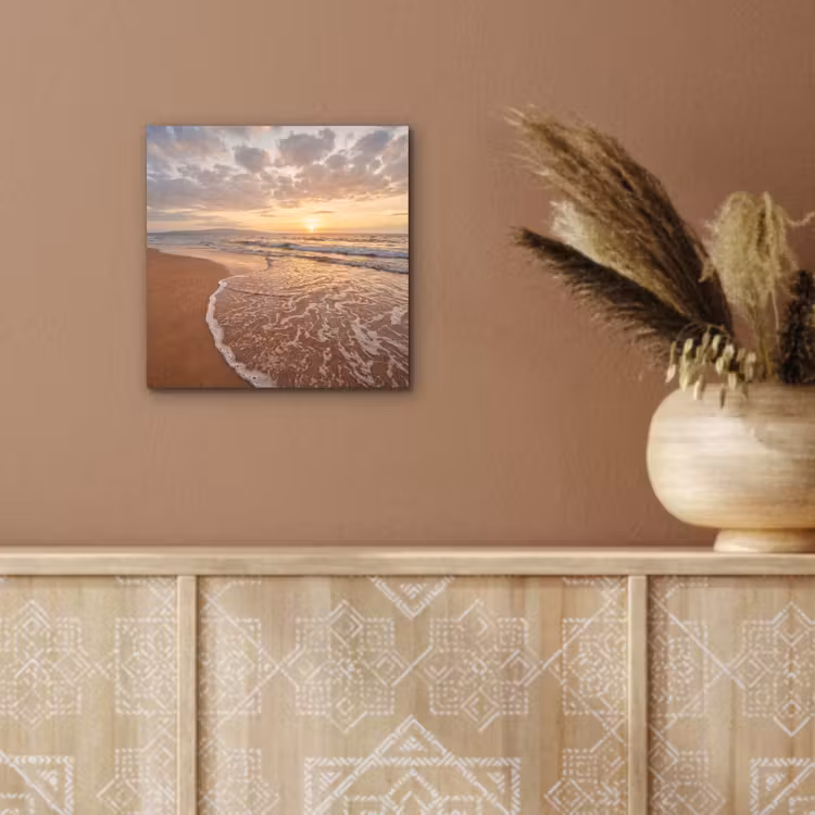 Aluminium schilderij - Zee - Kustlijn - Wolken - Landschap - Oranje — 5