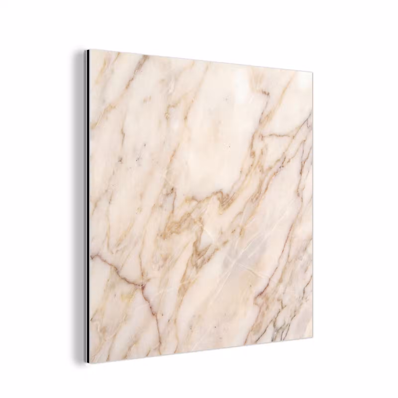 Aluminium schilderij - Marmer - Ader - Abstract - Wit - Goud — 1
