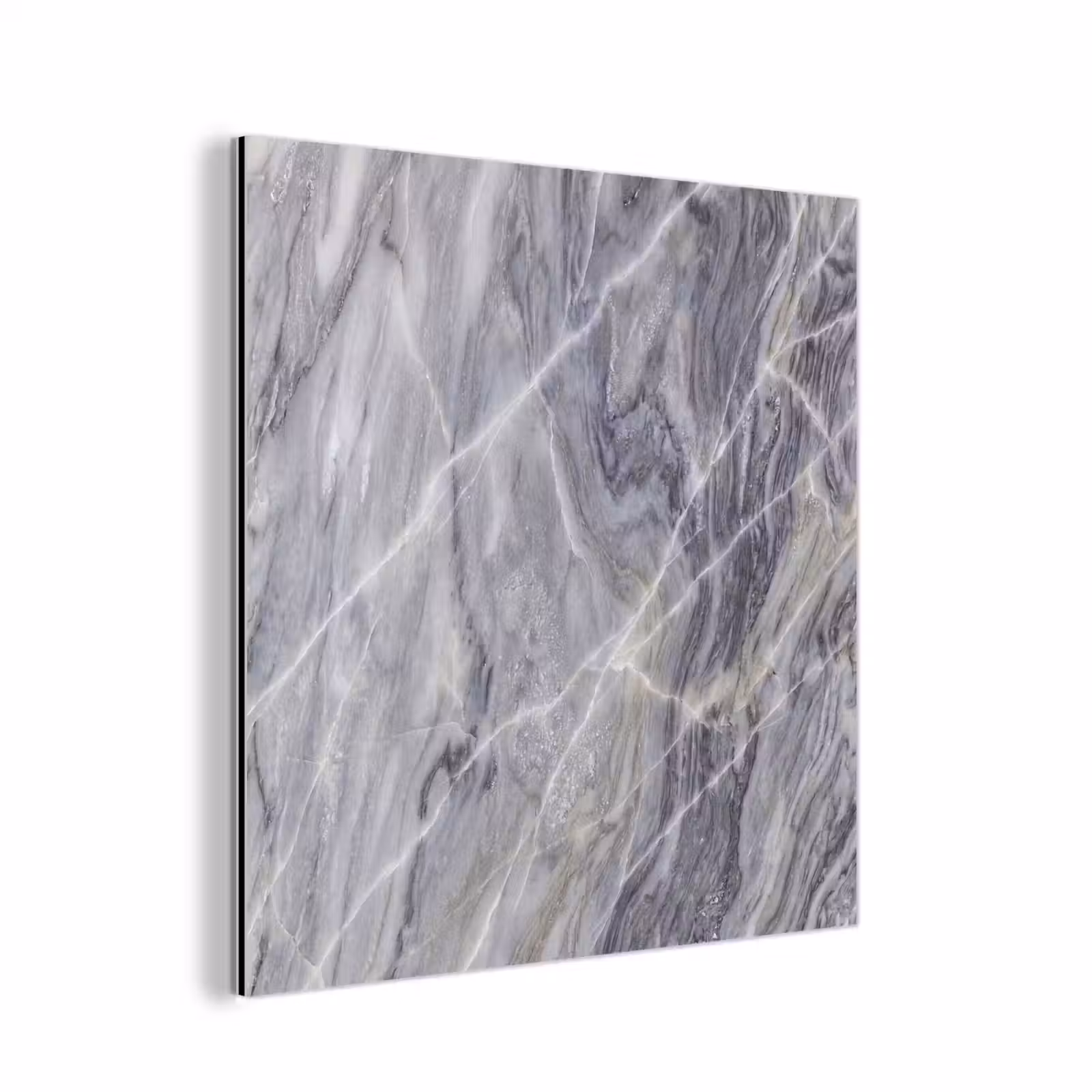 Aluminium schilderij - Marmer - Ader - Patroon - Abstract - Grijs — 1