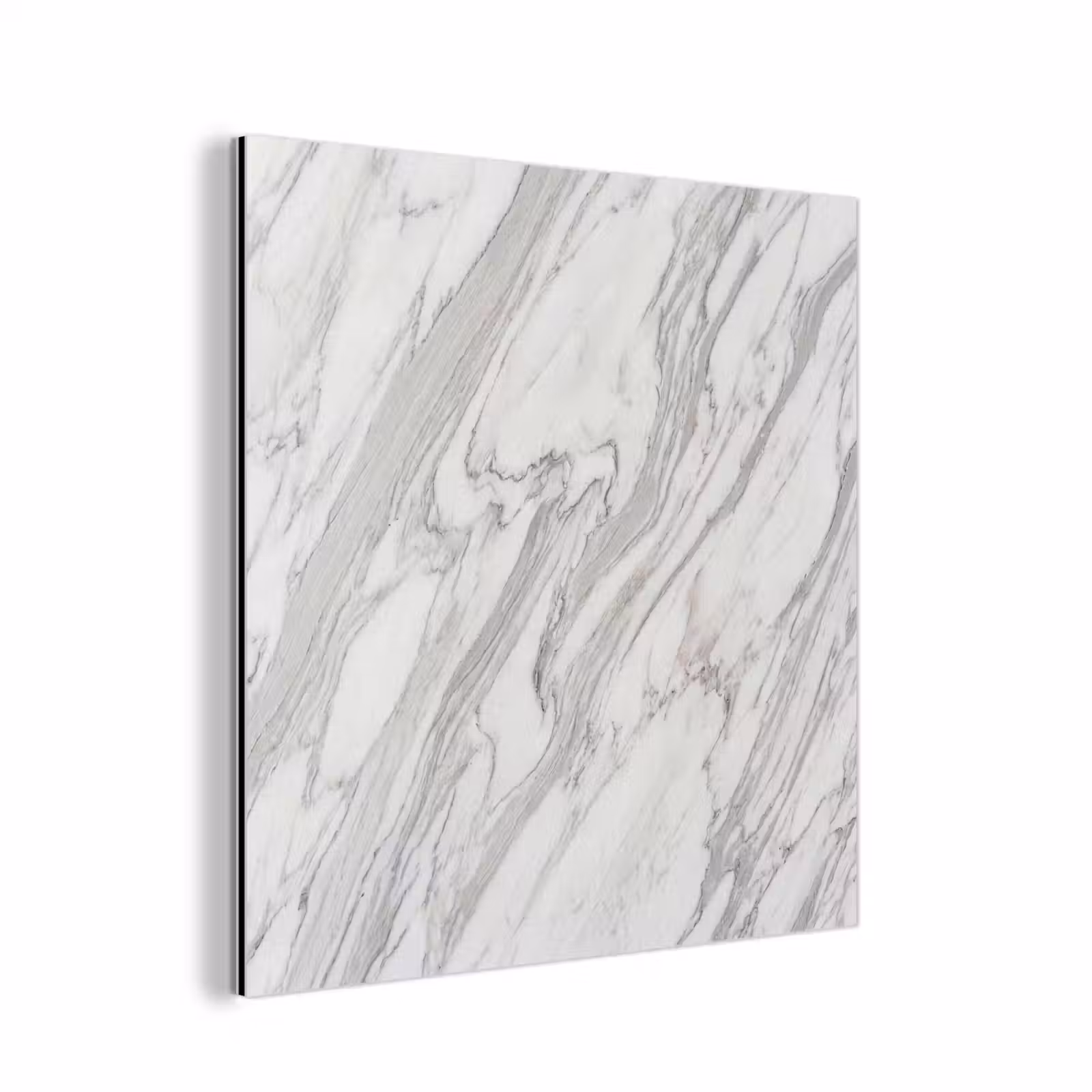 Aluminium schilderij - Marmer - Wit - Grijs - Structuur - Modern — 1