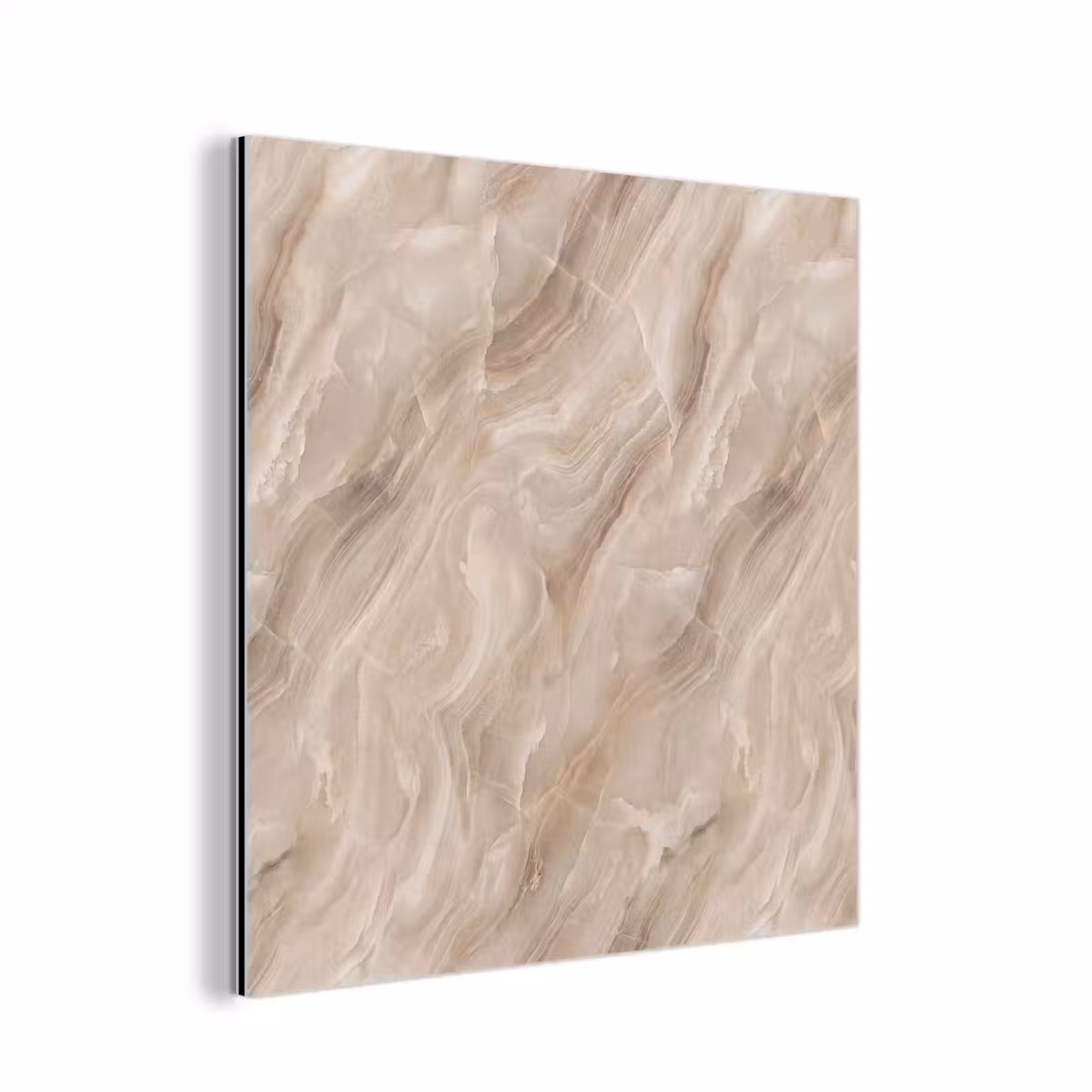 Aluminium schilderij - Steen - Golvend - Abstract - Beige — 1