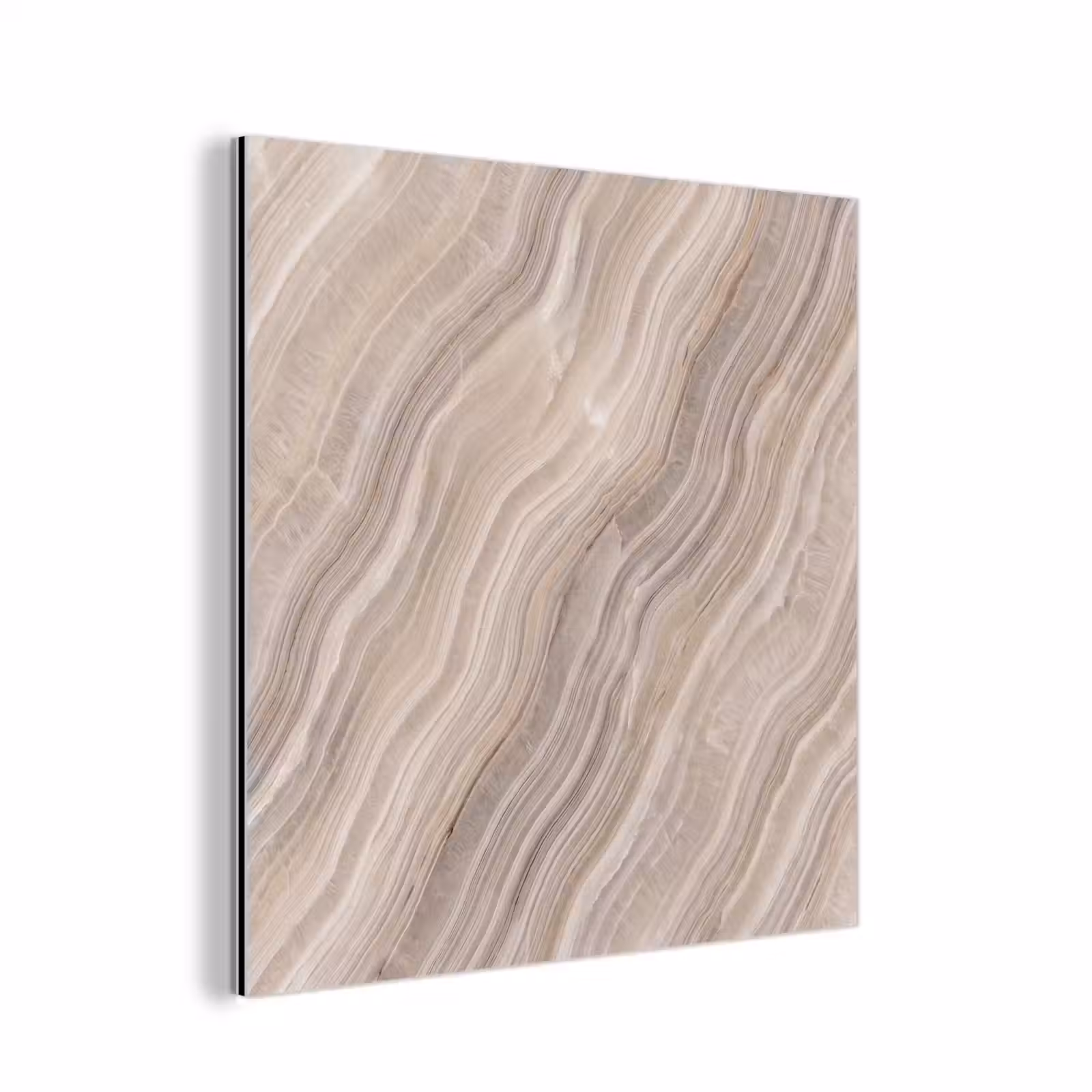 Aluminium schilderij - Textuur - Golvend - Abstract - Modern - Beige — 1
