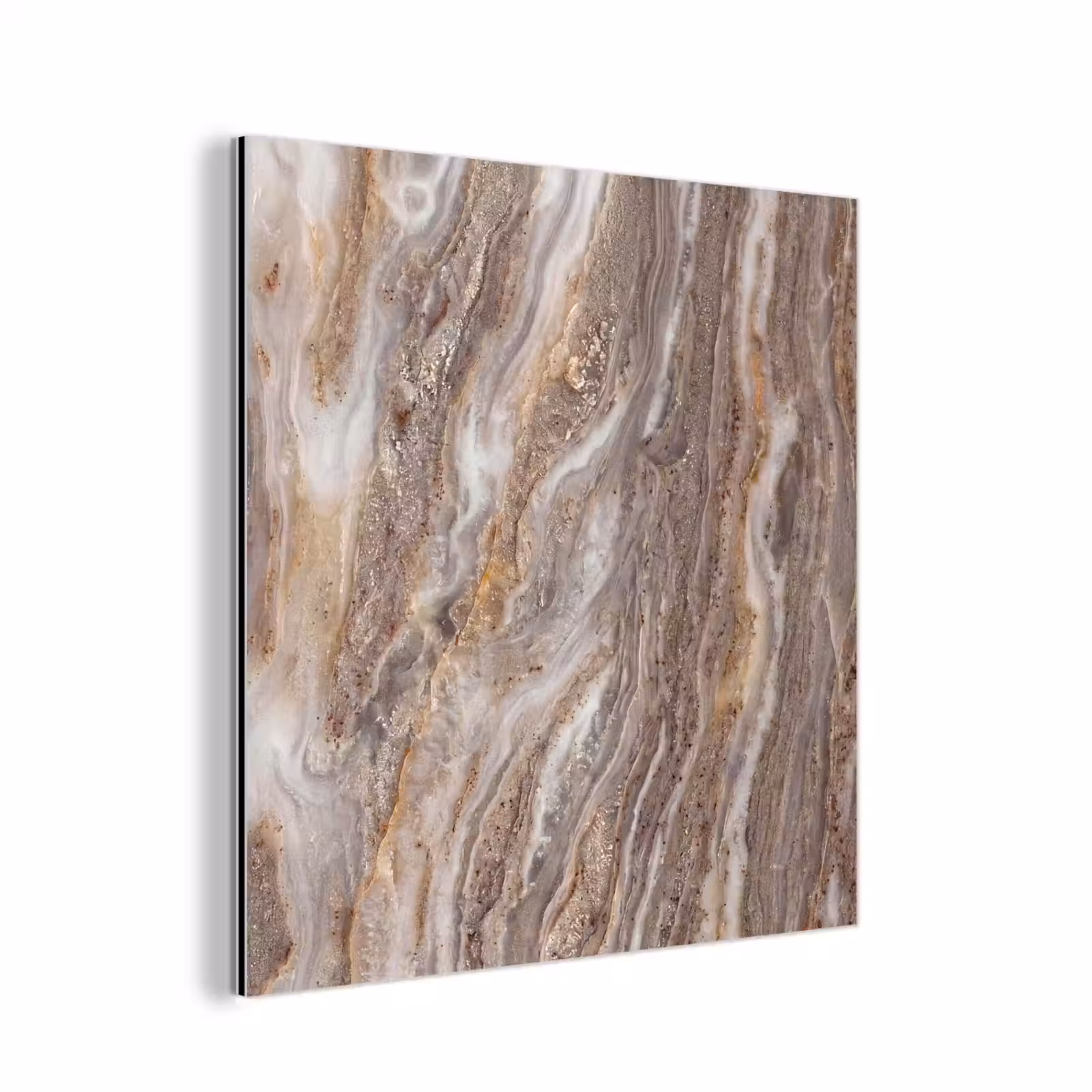 Aluminium schilderij - Textuur - Steen - Abstract - Beige — 1