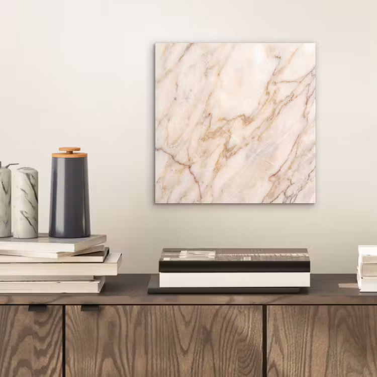 Aluminium schilderij - Marmer - Ader - Abstract - Wit - Goud — 2