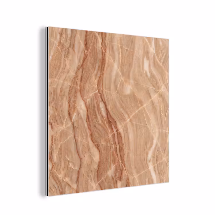 Aluminium schilderij - Marmer - Ader - Natuur - Abstract - Beige — 1