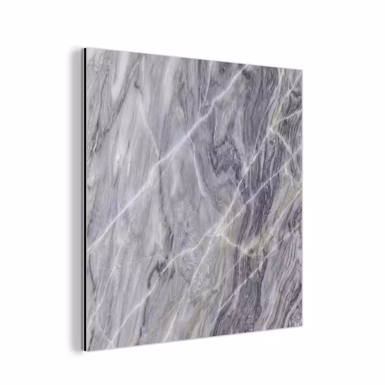 Aluminium schilderij - Marmer - Ader - Patroon - Abstract - Grijs — 1