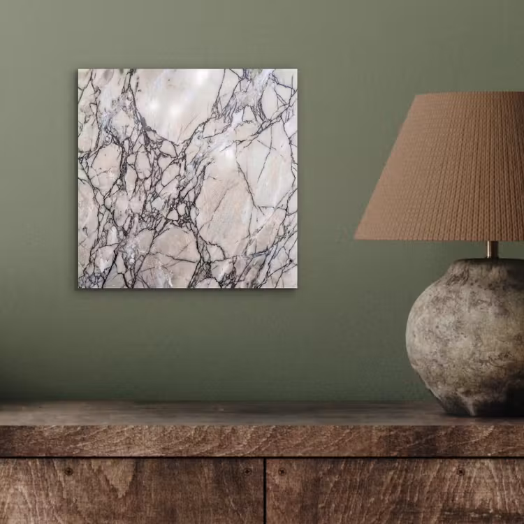 Aluminium schilderij - Marmer - Aderen - Patroon - Wit - Grijs — 3