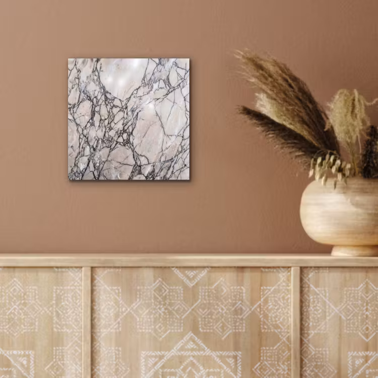 Aluminium schilderij - Marmer - Aderen - Patroon - Wit - Grijs — 5